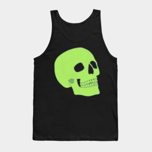 Minimal Neon Skull - green Tank Top